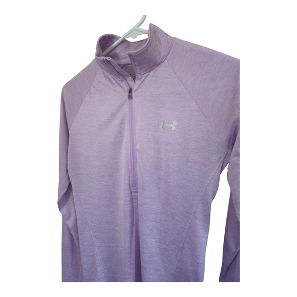 Under Armour Heatwave Long Sleeve, Half Zip Pullover, Light Purple - Picture 3 of 8